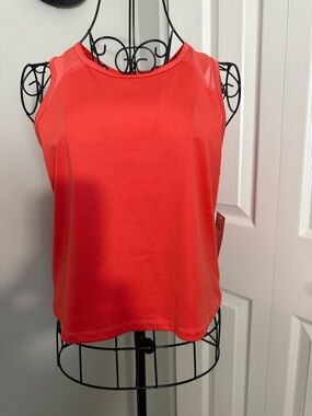 SO Coral Sleeveless Athletic Tank Top w/Mesh Shoulders and Upper Back, NWT